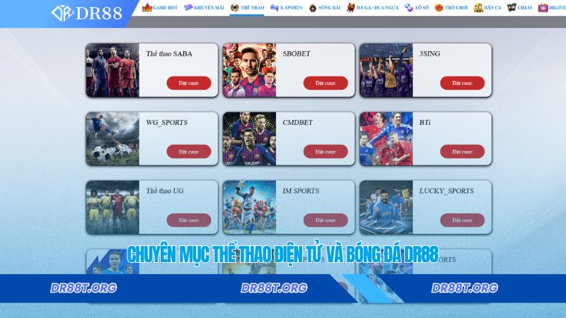 Chuyên mục thể thao điện tử và bóng đá DR88