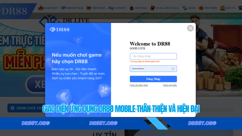 Giao diện ứng dụng Dr88 mobile thân thiện và hiện đại