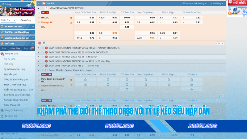 Khám phá thế giới thể thao Dr88 với tỷ lệ kèo siêu hấp dẫn Khám phá thế giới thể thao Dr88 với tỷ lệ kèo siêu hấp dẫn