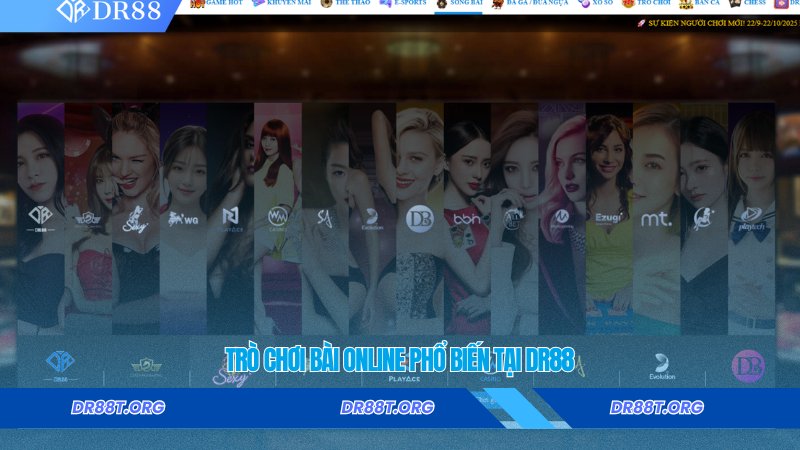 Trò chơi bài online phổ biến tại DR88