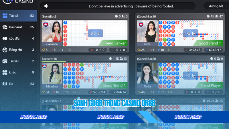 Sảnh Go88 trong casino Dr88